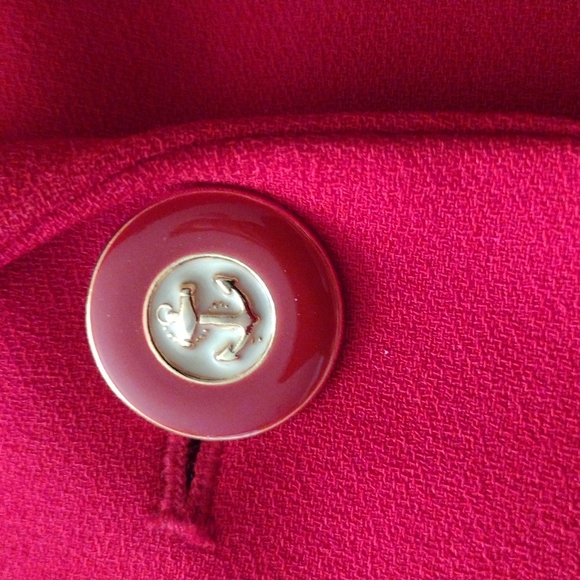VINTAGE RED LIZ CLAIBORNE SZ 2 Petite CLASSIC SAILOR SUIT JACKET ... - Picture 9 of 13